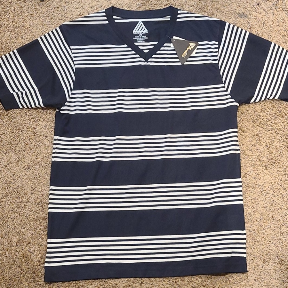 Roadblock Men's Striped V-Neck